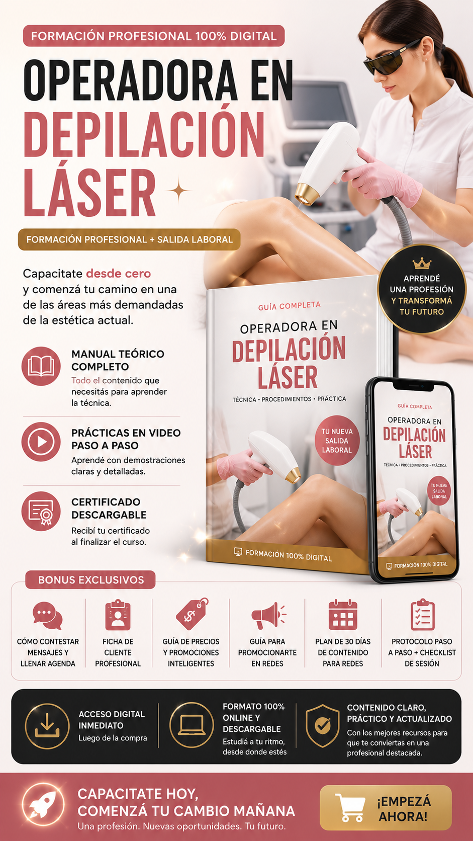 Operadora en Depilación Láser: Formación Profesional + Salida Laboral